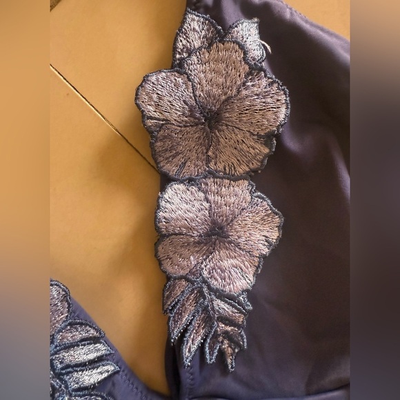 Victoria’s Secret PINK Swimsuit Floral Swim Embroidered Plunge One Piece Navy S/ - Picture 7 of 9